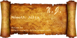 Németh Júlia névjegykártya